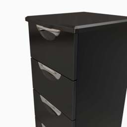 Colton 5 Drawer Tallboy - 5 Drawer Tallboy - WGW - White Gloss & White - thumbnail 5