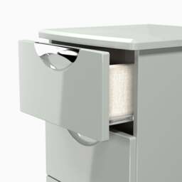 Colton 5 Drawer Tallboy - 5 Drawer Tallboy - WGW - White Gloss & White - thumbnail 9