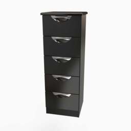Colton 5 Drawer Tallboy - 5 Drawer Tallboy - WGW - White Gloss & White - thumbnail 4