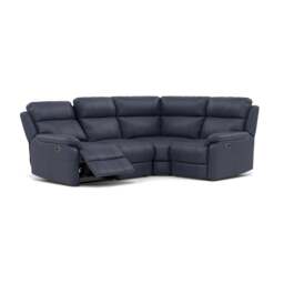 Fara Small Corner Recliner Sofa - Combination 5 2 Corner 1 with 2 Power Recliners Fabric - Left Hand Facing - Power Recliner with USB - BFA-BLJ-08  PACIFIC BLUE - thumbnail 1