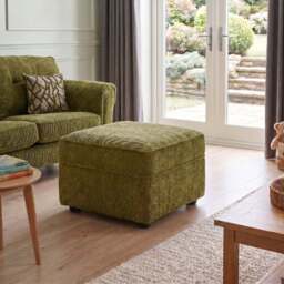Harrogate Footstool - Foot Stool Grade B - 3755 : Mushroom Brodie Chenille - thumbnail 2