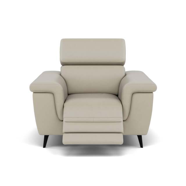 Sparta Recliner Armchair - Chair W/ Power Recliner W/ Ratchet Headrest Cat NL/O/S - Power with Manual Headrest - NL5115 New York Light Grey - image 1