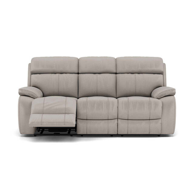 Galaxy 3 Seater Recliner Sofa - 3 Seater Sofa 2 Manual Recliners Fabric - Manual Recliner - BFAMAD-02 SILVER GREY - image 1