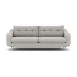 Phoebe 4 Seater Sofa - Extra Large Sofa Standard Back Grade B - Plush Velvet Silver / Chrome
