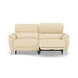 Sol 3 Seater Recliner Sofa - 3 Seater Power Recliner Sofa with Head Tilt Cat 60 - Cat-60/02 Montana Cool Cream - thumbnail 1
