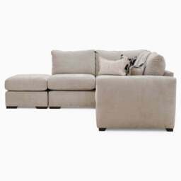 Amour Corner Sofa - Corner Group with Stool Chaise Left Grade D - Left Hand Facing - Pillow Back / Mid Oak / Aaron Mink - thumbnail 3