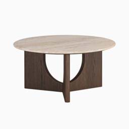 Sonoma Stone Topped Coffee Table - Coffee Table Oak / Travertine