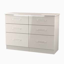 Portland 6 Drawer Midi Chest - 6 Drawer Midi Chest - WGW - White Gloss & White - thumbnail 8