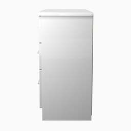 Portland 6 Drawer Midi Chest - 6 Drawer Midi Chest - WGW - White Gloss & White - thumbnail 6