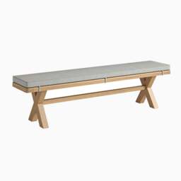 Navarre Cross Bench - Cross Bench Oak / Charcoal Fabric - Charcoal - thumbnail 1