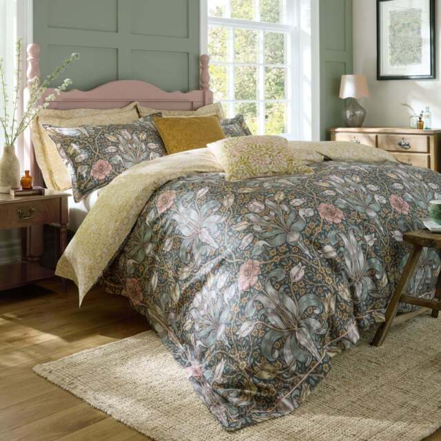 William Morris At Home Spring Thicket Mineral Duvet Set - Spring Thicket Mineral Double Duvet Set - image 1