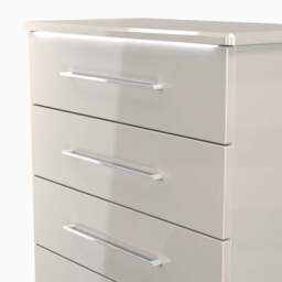 Portland 5 Drawer Chest - 5 Drawer Chest - WGW - White Gloss & White - thumbnail 9