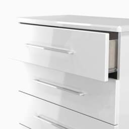Portland 5 Drawer Chest - 5 Drawer Chest - WGW - White Gloss & White - thumbnail 5