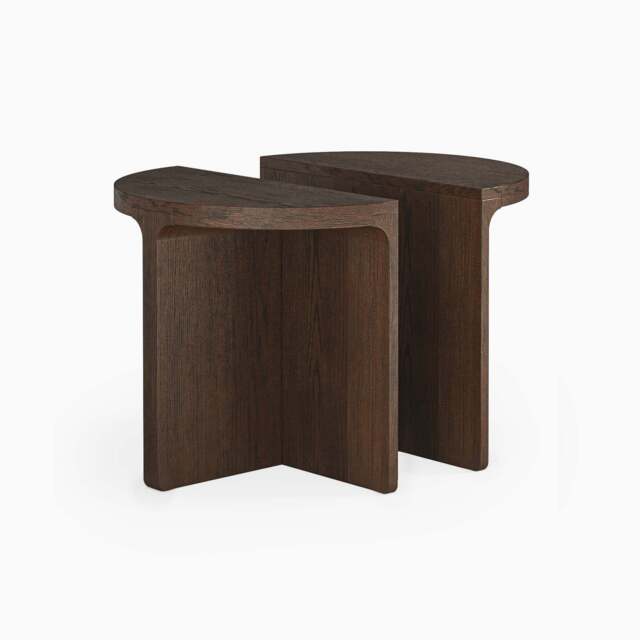 Sonoma Half Moon Nest of Tables - Half Moon Nest of Table Oak - image 1