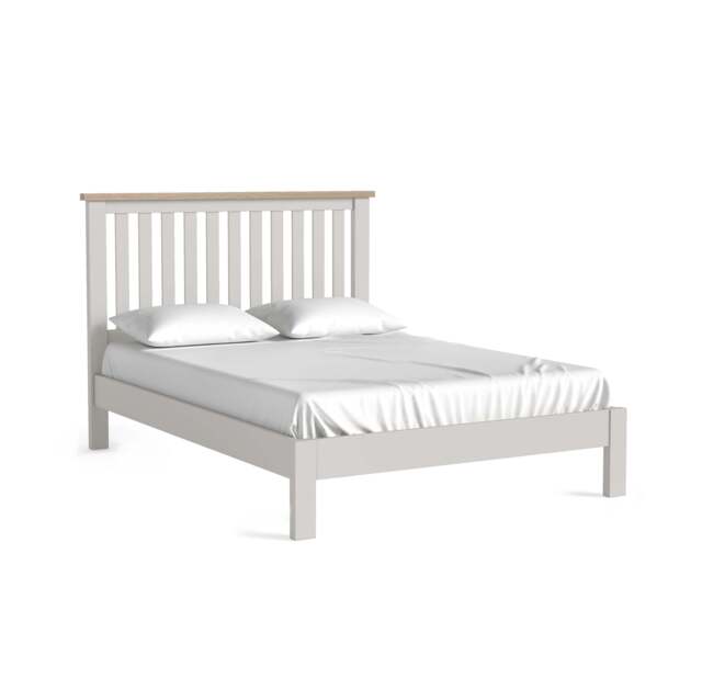 Elmstead Grey Slatted Low Foot End Bed - 3ft Slatted Low Foot End Bed Stone Grey - Single - image 1
