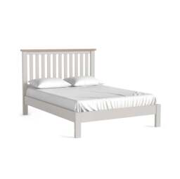 Elmstead Grey Slatted Low Foot End Bed - 3ft Slatted Low Foot End Bed Stone Grey - Single - thumbnail 1