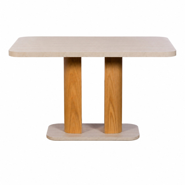 Axis 135cm Dining Table - 135cm Dining Table Travertine Effect / Oak - image 1