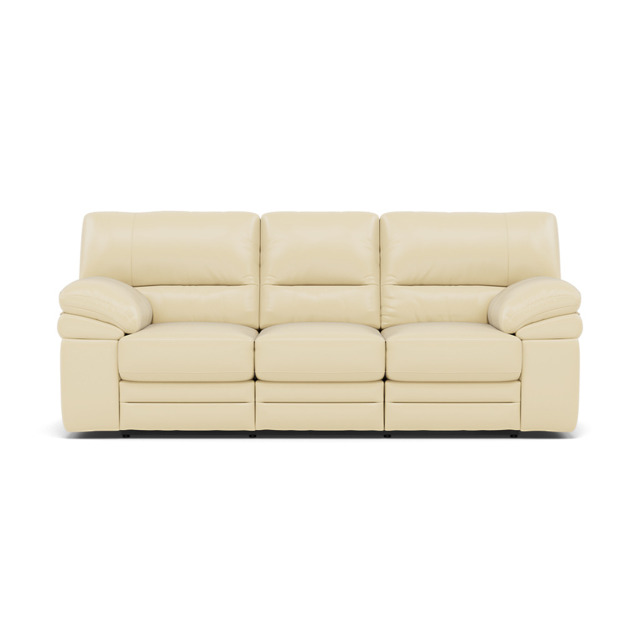 Gino 3 Seater Recliner Sofa - 3 Seater Manual Recliner Sofa Cat 60 - Manual Recliner - Cat-60/02 Montana Cool Cream - image 1
