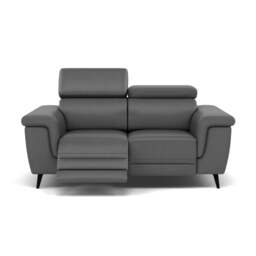 Sparta 2 Seater Recliner Sofa - 2 Str W/ 2 Power Recliner W/ 2 Power Headrest Cat NL/O/S - Power with Power Headrest & USB - O7300 Orlando Dark Grey - thumbnail 1