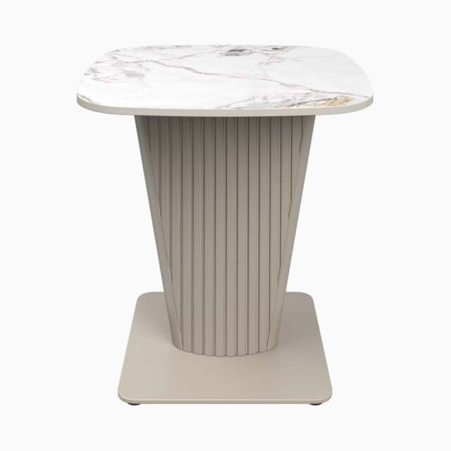 Celestia Side Table White - Side Table White Ceramic - image 1