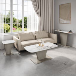 Celestia Side Table White - Side Table White Ceramic - thumbnail 2