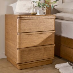 Serene 3 Drawer Bedside Cabinet - 3 Drawer Bedside Oak / Oak Veneer - thumbnail 2