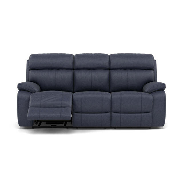Galaxy 3 Seater Recliner Sofa - 3 Seater Sofa 2 Power Recliners Fabric - Power Recliner with USB - BFA-BLJ-08 PACIFIC BLUE - image 1