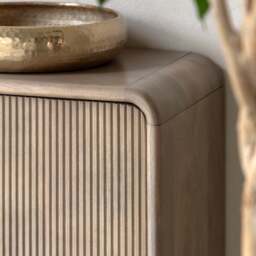 Colonna Sideboard - 3 Door Sideboard Natural Mango Wood / Brass - thumbnail 4