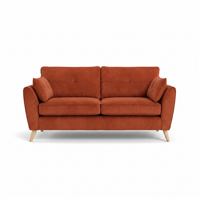 Zara 3 Seater Sofa - 3 Seater Sofa - Plush Marmalade / Light Feet - image 1