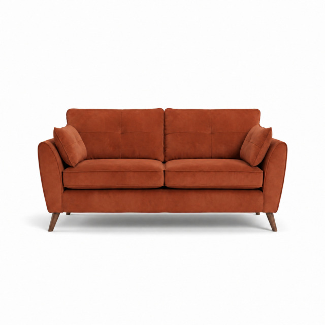 Zara 3 Seater Sofa - 3 Seater Sofa - Plush Marmalade / Light Feet - image 1