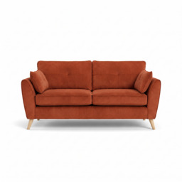 Zara 3 Seater Sofa - 3 Seater Sofa - Plush Marmalade / Light Feet - thumbnail 1