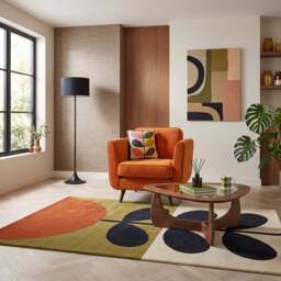 Orla Kiely Ivy Armchair - Armchair House Plain - Blythe Sunflower / Busy Bee / American Walnut Feet - thumbnail 2