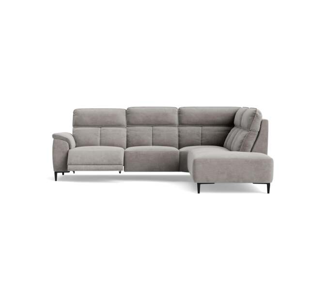 Loma Large Corner Sofa - Combination 2 Right Terminal with 2.5 Left Power 2 Pieces Fabric - Right Hand Facing - Power Recliner with USB - FAB-NTS - 11 DOVE - image 1