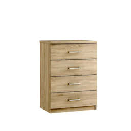 Modena 4 Drawer Midi Cabinet - 4 Drawer Midi Chest - Bardolino Oak