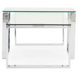 Paloma Coffee Table - Coffee Table Set Clear Glass/Chrome - thumbnail 5