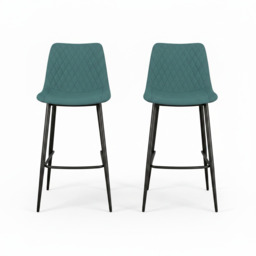 Ace Pair of Mineral Blue Bar Stools - Bar Stool - Pair Mineral Blue - thumbnail 1