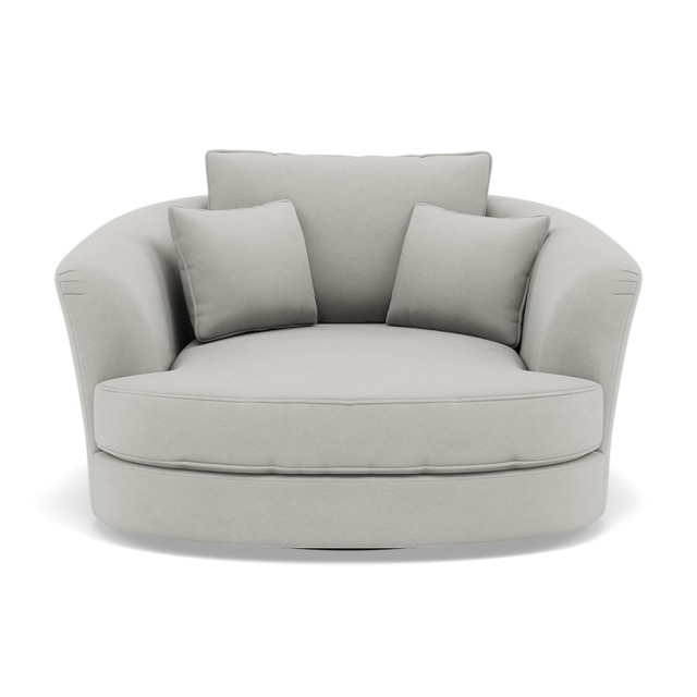Thalia Swivel Armchair - Cuddler Swivel Chair Grade B - Plush Velvet Silver - image 1
