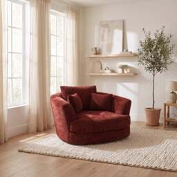 Thalia Swivel Armchair - Cuddler Swivel Chair Grade B - Plush Velvet Silver - thumbnail 2
