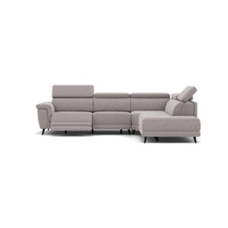 Sparta Corner Recliner Sofa - Combination 2 - Right Hand Facing Sofa Corner Group (One Motor) Fabric - Right Hand Facing - Power with Manual Headrest - KB-1291-UK Amigo Granite