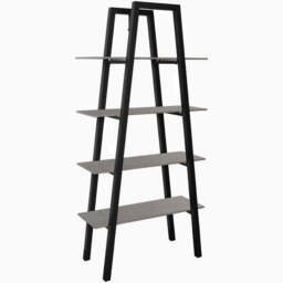 Odessey Shelving Unit - Shelf Unit Grey Sintered Stone / Black Powder Coat Metal Base - thumbnail 2