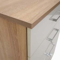 Catania Gloss 5 Drawer Cabinet - 5 Drawer Chest - Truffle Oak / Grey Gloss - thumbnail 5