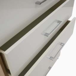 Catania Gloss 5 Drawer Cabinet - 5 Drawer Chest - Truffle Oak / Grey Gloss - thumbnail 6