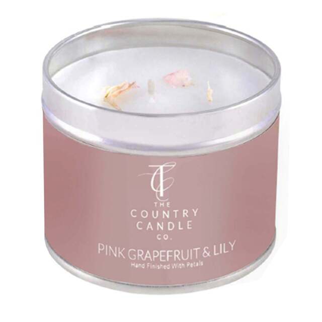 Pink Grapefruit & Lily Tin Candle - DISC Pink Grapefruit & Lily Tin Candle - image 1