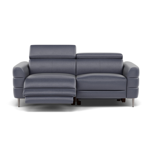 Hoy 3 Seater Recliner Sofa - 3 Str W/ 2 Power Recliner W/ 2 Manual Headrest Cat NL/O - Power with Manual Headrest - NL5100 New York Dark Blue - image 1