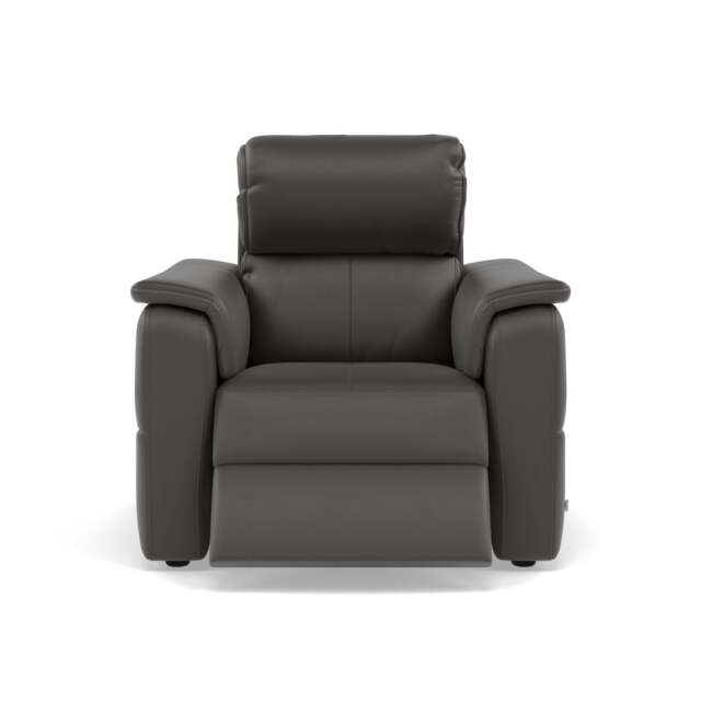 Nicoletti Giacomo Recliner Armchair - Power Recliner Chair Lumber Support CB Torello - Power With Power Headrest Footrest Lumbar & USB - Torello PS Grigio Scuro 327 - image 1