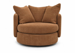 Vogue Williams Piccadilly Large Swivel Chair - Large Swivel Chair Soft Chenille - Soft Chenille Terracotta