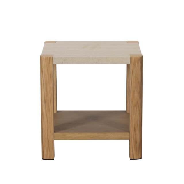 Axis Lamp Table - Lamp Table Travertine Effect / Oak - image 1