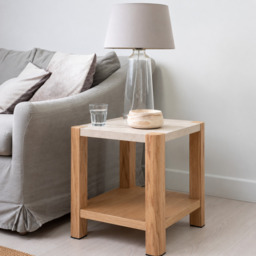 Axis Lamp Table - Lamp Table Travertine Effect / Oak - thumbnail 2