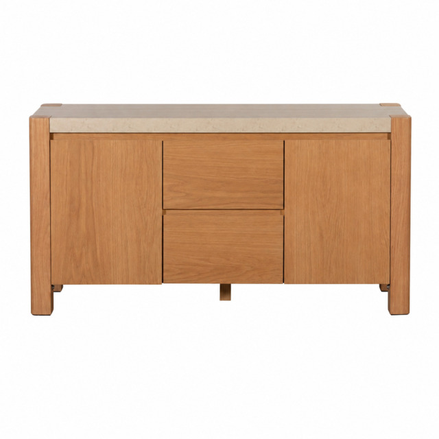 Axis Wide Sideboard - Wide Sideboard Travertine Effect / Oak - image 1