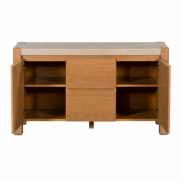 Axis Wide Sideboard - Wide Sideboard Travertine Effect / Oak - thumbnail 4